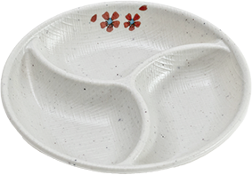 Matte Circle 3-sided Plate 